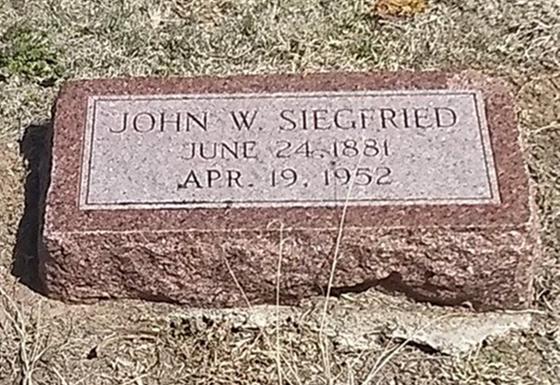 The grave of John Wesley Siegfried